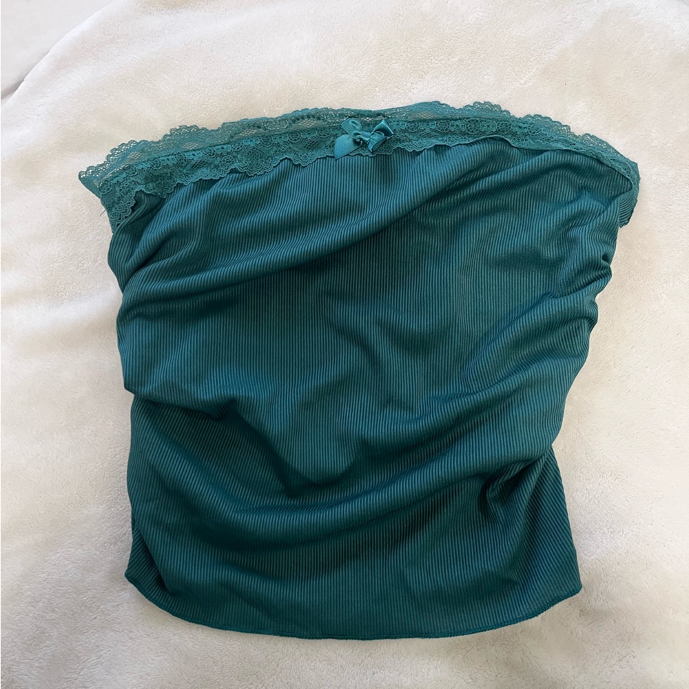 Teal Lace Trim Tube Too